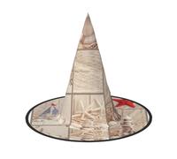 AYYQWE Chapeau de plage avec imprimé coquillage et étoile de mer - Confortable - Unisexe - Pour carnaval, fête, cosplay, bal masqué, célébrations