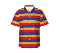 AYYQWE Chemise hawaïenne d'été à manches courtes avec drapeau de l'Arménie pour homme - Pour la plage, les week-ends et les réunions en plein air, Noir , XXL