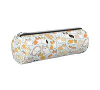 AYYQWE Corgi Trousse à crayons cylindrique élégante avec imprimé chien, Argenté., One Size, Organiseur de sac