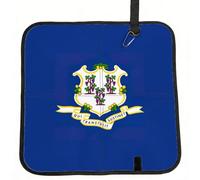 AYYQWE Coussin de siège pliable avec imprimé drapeau de l'État du Connecticut - Pour bureau, déplacement, pique-nique, camping en plein air