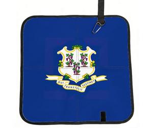 AYYQWE Coussin de siège pliable avec imprimé drapeau de l'État du Connecticut - Pour bureau, déplacement, pique-nique, camping en plein air