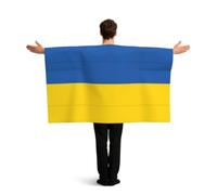 AYYQWE Drapeau de l'Ukraine imprimé drapeau patriotique avec manches Cape Accessoire de costume d'événements festifs Célébrations