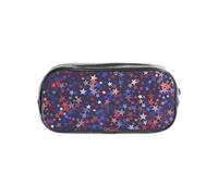 AYYQWE Étui de rangement transparent avec étoiles rouges et bleues - Imprimé américain - Pour l'école, les voyages, le bureau
