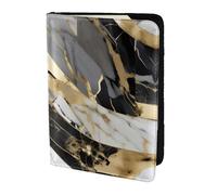 AYYQWE Étui portefeuille de luxe avec imprimé marbre pour passeport et documents de voyage, élégant et léger, Noir , Taille unique