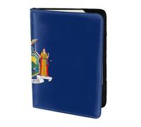 AYYQWE Étui portefeuille pour passeport de voyage élégant et léger Motif drapeau de New York pour homme et femme, Noir , Taille unique