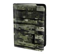 AYYQWE Étui portefeuille pour passeport et documents de voyage avec imprimé camouflage numérique élégant et léger, Noir , Taille unique