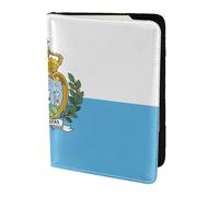 AYYQWE Étui portefeuille pour passeport et documents de voyage Motif drapeau de Saint-Marin, Noir , Taille unique