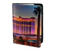 AYYQWE Étui portefeuille pour passeport Las Vegas Sunset 1 imprimé pour homme et femme - Élégant et sécurisé et léger, Noir , Taille unique
