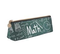 AYYQWE Formulas Shapes Theory Math Leçon Word Print Student Pencil Case Grande Capacité Triangle Pouch Zippered Pen Makeup School College, blanc, Taille unique