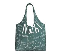 AYYQWE Formulas Shapes Theory Math Lesson Word Print Sac fourre-tout en toile extra large pour shopping, voyage, w nd, escapades