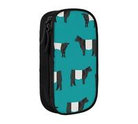 AYYQWE Galloway Trousse à crayons pratique avec imprimé vache multi-compartiments pour bureau, voyage, école, art quotidien, Noir , Taille unique, Poche de rangement