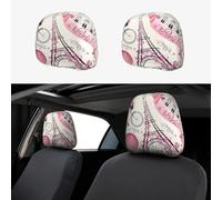 AYYQWE Housse d'appui-tête de voiture Motif Tour de Paris et vélo Coussin de siège universel