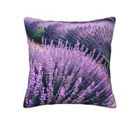 AYYQWE Housse de coussin carrée avec imprimé lavande violet pour maison, terrasse, intérieur et extérieur, usage quotidien