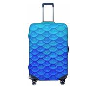 AYYQWE Housse de protection élastique pour valise de voyage Motif écailles de sirène Bleu océan, Noir , XL, Bagage à main