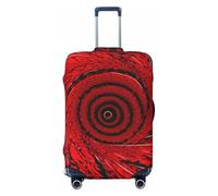 AYYQWE Housse de protection élastique pour valises en famille avec motif vortex de fleurs rouges, Noir , XL, Bagage à main