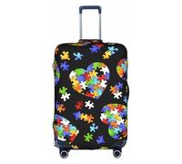AYYQWE Housse de protection universelle pour valise de sensibilisation à l'autisme - Motif cœur - Étanche - Élastique - Pour voyages d'affaires, blanc, L, Organiseur de sac