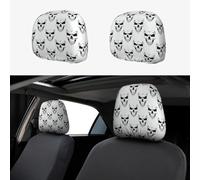 AYYQWE Housses d'appui-tête de voiture monochrome sur le thème d'Halloween - Housse de siège souple - Coussin universel pour voiture - Protection intérieure
