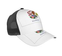 AYYQWE Illinois State Flag Print Summer Baseball Cap Quick Dry Lightweight Hat Running Outdoor All Season Fashion Black