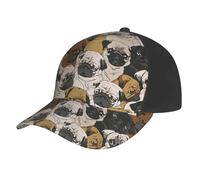 AYYQWE Imagen De Pug Print Baseball Cap Mesh Summer Hat Outdoor Sports Quick Dry Respirant Absorption de la Sudation Noir
