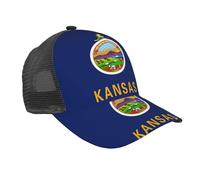 AYYQWE Kansas State Flag Print Casquette de baseball d'été à séchage rapide légère pour course à pied en plein air toutes saisons Noir
