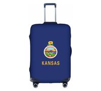 AYYQWE Kansas State Housse de protection universelle imperméable et élastique pour bagages Motif drapeau de l'État du Kansas, blanc, L, Organiseur de sac