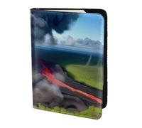 AYYQWE Kilauea Étui portefeuille pour passeport et documents de voyage Motif volcan, Noir , Taille unique