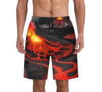 AYYQWE Kilauea Maillot de bain léger et respirant pour homme Imprimé volcans Surf Activités d'été, Noir , 3XL