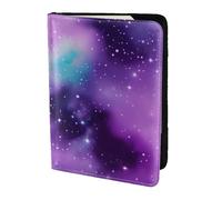 AYYQWE Magic Galaxy Sky Étui portefeuille pour passeport pour homme et femme Motif galaxie Violet, Noir , Taille unique
