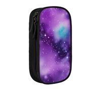 AYYQWE Magic Galaxy Sky Trousse à crayons pratique multi-compartiments pour bureau, voyage, école, art quotidien, Noir , Taille unique, Poche de rangement