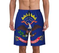 AYYQWE Maillot de bain léger et respirant pour homme Motif drapeau du Dakota du Nord, Noir , M