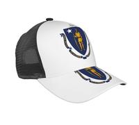 AYYQWE Massachusetts State Flag Print Summer Baseball Cap Quick Dry Lightweight Hat Running Outdoor All Season Fashion Black