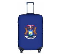 AYYQWE Michigan State Housse de protection universelle imperméable et élastique pour bagages Motif drapeau de l'État du Michigan, blanc, XL, Organiseur de sac