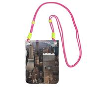 AYYQWE New York Fashion City Print Sac à bandoulière fin multifonction pour voyage, course à pied, usage quotidien, Fuchsia, Taille unique