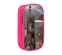 AYYQWE New York Fashion City Trousse à crayons pratique multi-compartiments pour bureau, voyage, école, art quotidien, rose, Taille unique, Poche de rangement