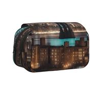 AYYQWE New York Manhattan Bridge Night Print Trousse à crayons légère élégante Papeterie Voyage Bureau Grande Capacité Maquillage Toilette