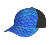 AYYQWE Ocean Sea Blue Mermaid Fish Scale Print Baseball Cap Mesh Summer Hat Outdoor Sports Quick-Dry Respirant Absorption de la transpiration