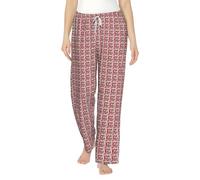 AYYQWE Pantalon de pyjama pour femme avec imprimé journal scolaire en anglais pour chambre à coucher, salon, salon, cadeau d'hiver thermique, Noir , XXXXL