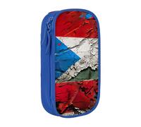 AYYQWE Porto Rico Trousse à crayons pratique multi-compartiments pour bureau, voyage, école, art quotidien, bleu, Taille unique, Poche de rangement