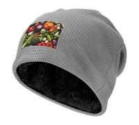 AYYQWE Présentation de divers légumes imprimés hommes femmes pull chapeau chaud hiver couvre-chef activités de plein air sport décontracté, gris clair, Taille unique
