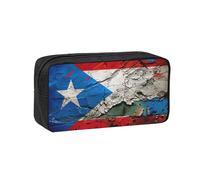 AYYQWE Puerto Rico Trousse à crayons spacieuse avec imprimé drapeau de Porto Rico Grande capacité Papeterie Bureau Voyage
