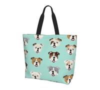 AYYQWE Sac à bandoulière de grande capacité avec imprimé bouledogue anglais amusant, usage quotidien, voyage, travail, léger, décontracté, shopping, etc