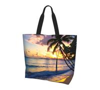 AYYQWE Sac à bandoulière de grande capacité imprimé Jamaïque plage à couper le souffle, usage quotidien, voyage, travail, léger, décontracté, shopping, etc