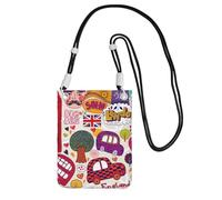 AYYQWE Sac à bandoulière fin pour téléphone portable avec imprimé anglais - Multifonction - Pour voyage, course à pied, usage quotidien, Noir , Taille unique