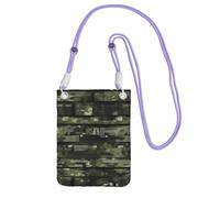 AYYQWE Sac à bandoulière multifonction pour téléphone portable avec imprimé camouflage numérique pour voyage, course à pied, usage quotidien, violet, Taille unique