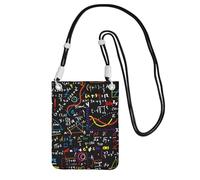 AYYQWE Sac à bandoulière multifonction pour téléphone portable Motif formule mathématique Pour voyage, course à pied, usage quotidien, Noir , Taille unique