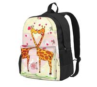 AYYQWE Sac à dos de grande capacité résistant à l'eau avec imprimé girafe, cœur, fleur, papillon, randonnée, camping, pique-nique, trajets