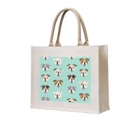 AYYQWE Sac fourre-tout amusant avec imprimé bouledogue anglais élégant, réutilisable, respectueux de l'environnement, toile de voyage, plein air, quotidien