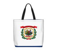 AYYQWE Sac fourre-tout de grande capacité avec imprimé drapeau de l'État de Virginie-Occidentale pour femme Sac à bandoulière pour le shopping, les voyages, la plage, le