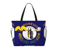 AYYQWE Sac fourre-tout de plage imprimé drapeau de l'État du Kentucky Sac de week-end élégant réutilisable léger Gym pique-nique camping femmes hommes
