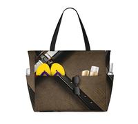 AYYQWE Sac fourre-tout de plage imprimé épée de samouraï japonais, sac de week-end élégant, sac de week-end, réutilisable, léger, gym, pique-nique, camping, femme et homme